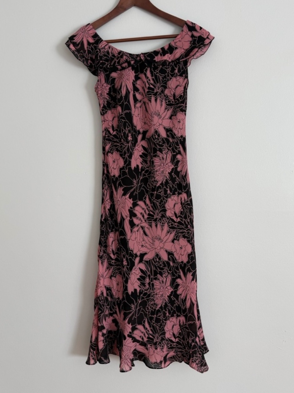 Vintage 90s INC Pink Floral Midi Dress | Feminine Flirty | Size XS/S